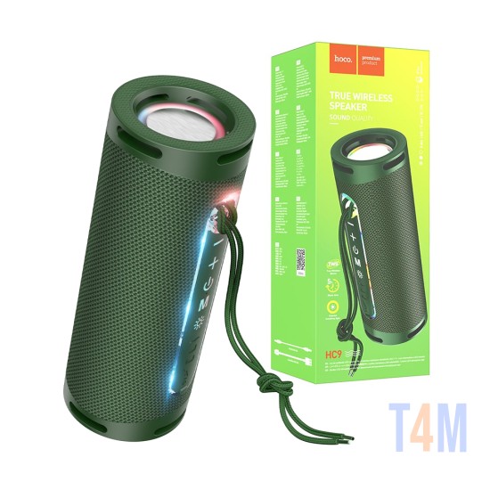 Altavoz Inalámbrico Portátil Hoco HC9 Dazzling Pulse con AUX/FM/USB BT V5.1 1800mAh Verde Oscuro